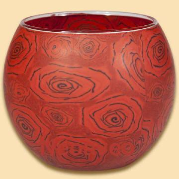 Rose 11cm Leuchtglas, Rosenmotiv, himmlische Düfte