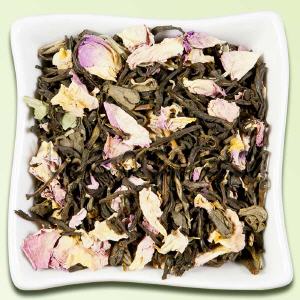 Teespezialitt, Traditionstee-Mischung, Acht Kostbarkeiten, mit Rosenblten, schwarzer, grner Tee