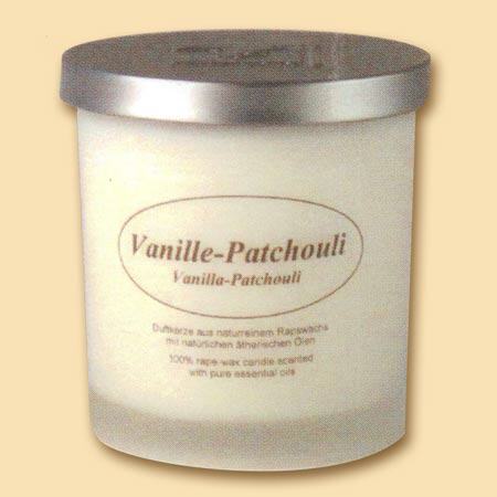 Vanille Patchouli Rapswachs Duftkerze