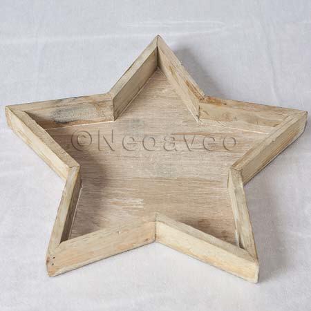 Holzschale Stern Natur, 25 cm