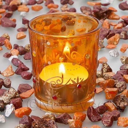 Blüte Amber Votivglas für Teelicht, Votivkerze